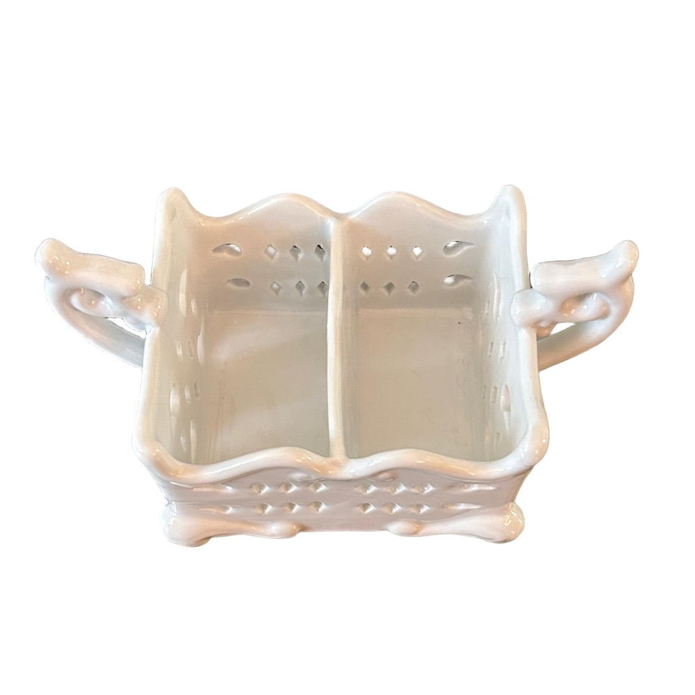 Source Unknown White Ceramic Divided Dish